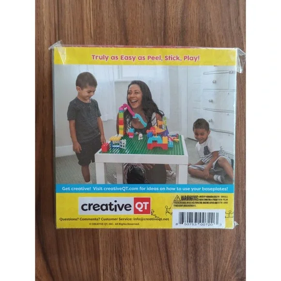 Creative 4 Pk Green Peel & Stick Baseplates 10"x10" Compatible Brick Plates NEW - Picture 6 of 15